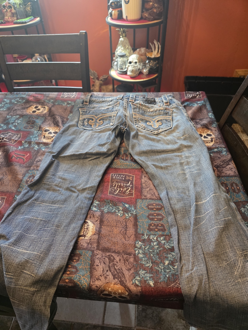 Rock Revival Men's George Bootcut Jeans in Light Blue Denim 32